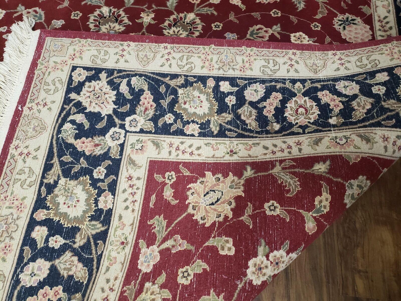 6' X 9' Vintage Fine Oriental Floral Handmade Wool Rug Vegetable Dyes Red Nice