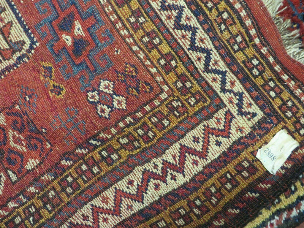 Antique Moroccan Runner Rug 4x9, Wide Runner, Hand Knotted Tribal Oriental Carpet, Hallway Rug, Geometric Medallions, Red, Bohemian Rug Nice