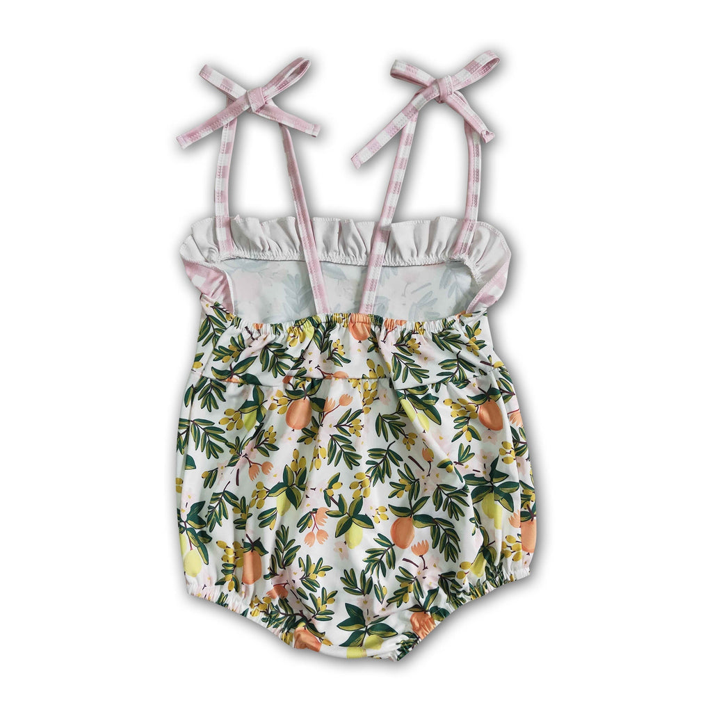 Peach sleeveless baby summer romper