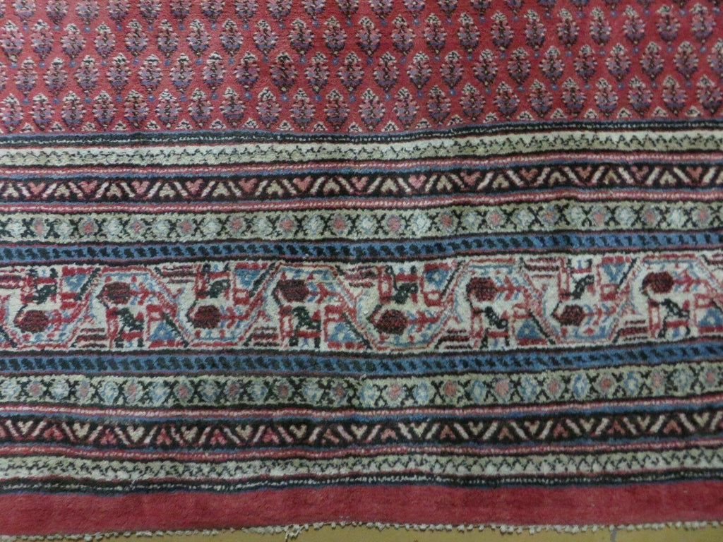 7' X 9' Vintage India Oriental Paisley Handmade Wool Rug Red Vegetable Dyes