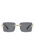 Rimless Square Retro Tinted Fashion Sunglasses