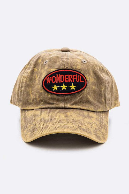 Wonderful Patch Acid Washed Cotton Cap