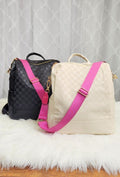 Chaise Checker Backpack Convertible Bag Pink Strap
