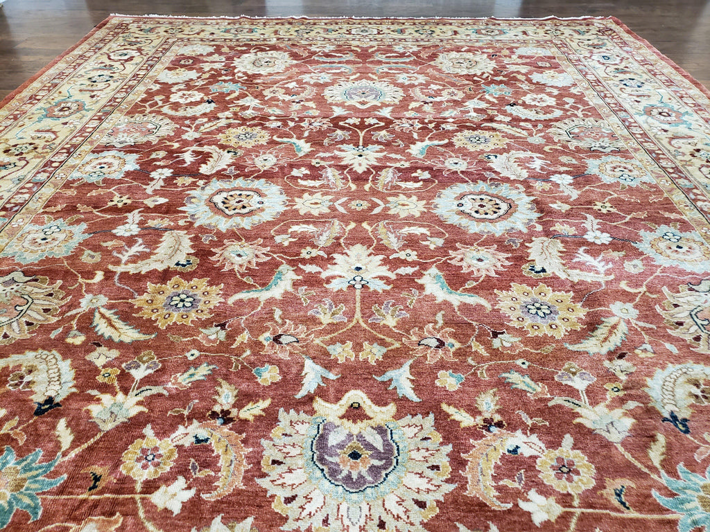 Safavieh Room Sized Rug 10x14, Wool Hand-Knotted Auburn Red & Light Gold Egyptian Mahal Oriental Carpet, 10 x 14 Large Living Room Rug