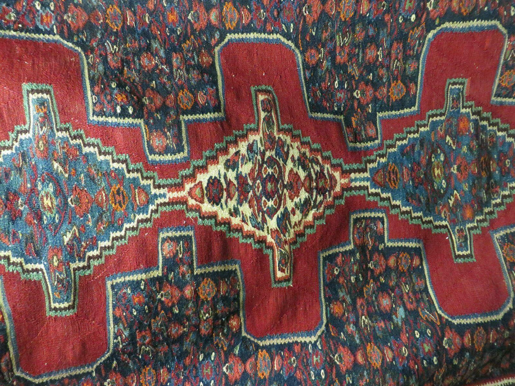 4' X 5' Antique Handmade Turkish Wool Kilim Flat weave Rug Blanket Tribal