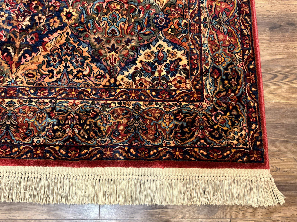 5.9 x 9 Karastan Rug Multicolor Panel Kirman #717, Original 700 Series, Wool