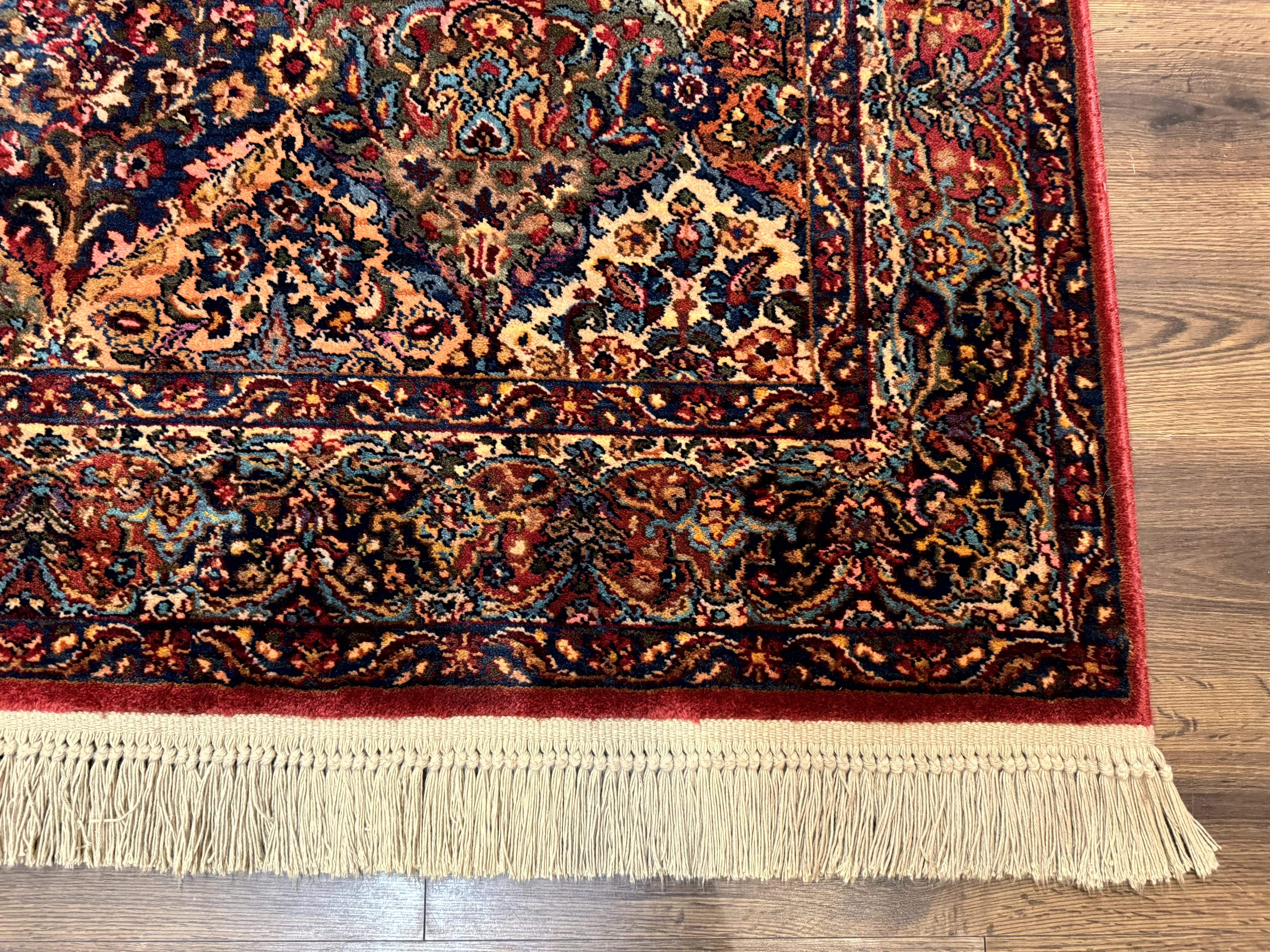 5.9 x 9 Karastan Rug Multicolor Panel Kirman #717, Original 700 Series, Wool
