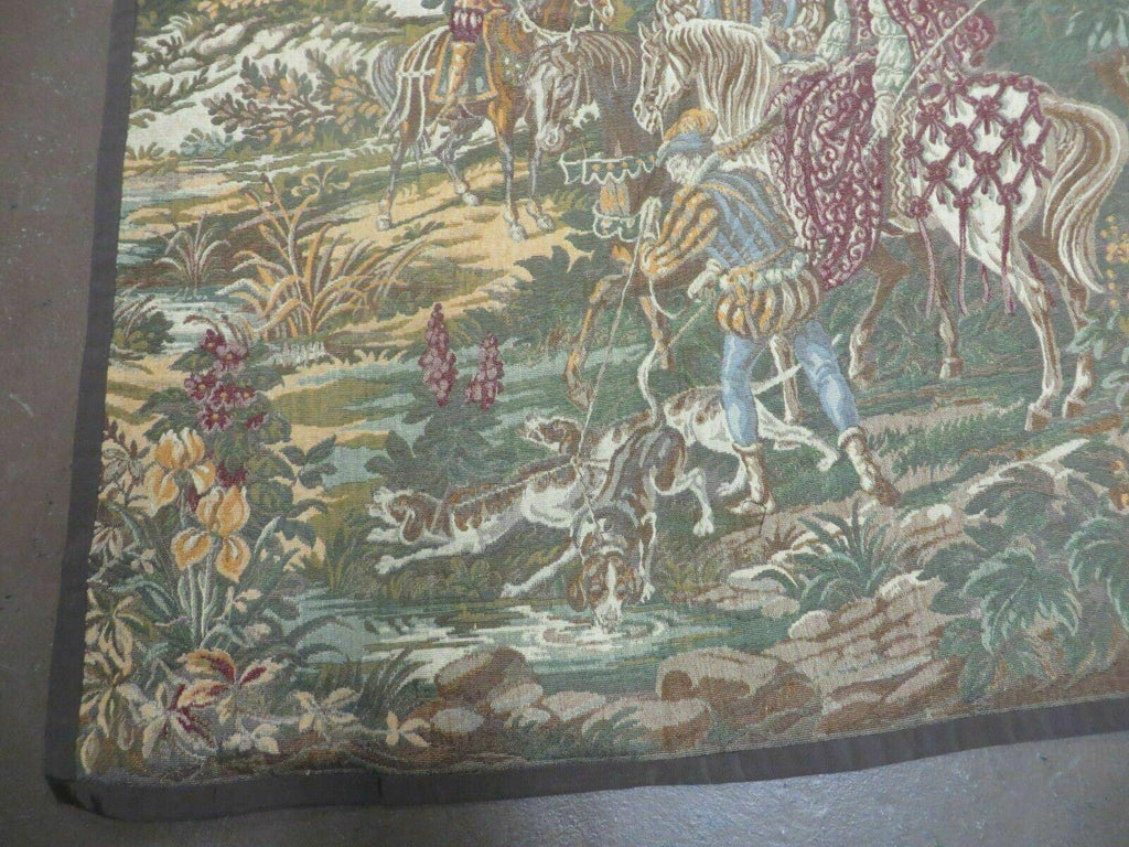 4' X 5' Vintage Tapestry Belgium Hand Loomed Victorian Nice 90f
