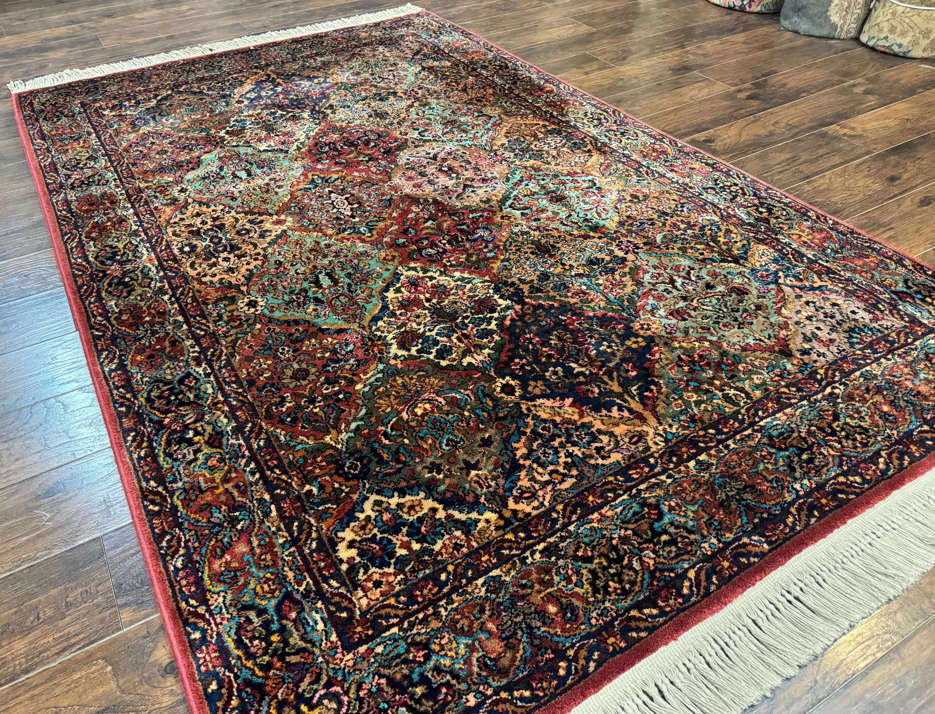 5.9 x 9 Karastan Rug Multicolor Panel Kirman #717, Original 700 Series, Wool