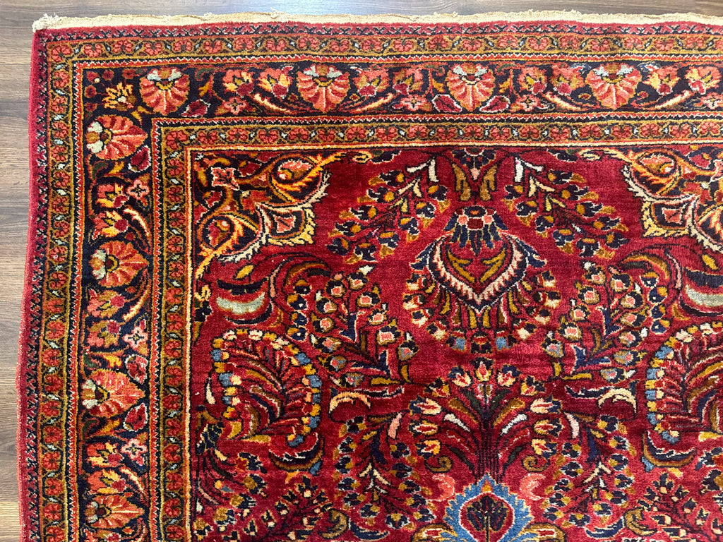 Persian Lilihan Rug 5x6, Red, Floral, Antique Persian Carpet