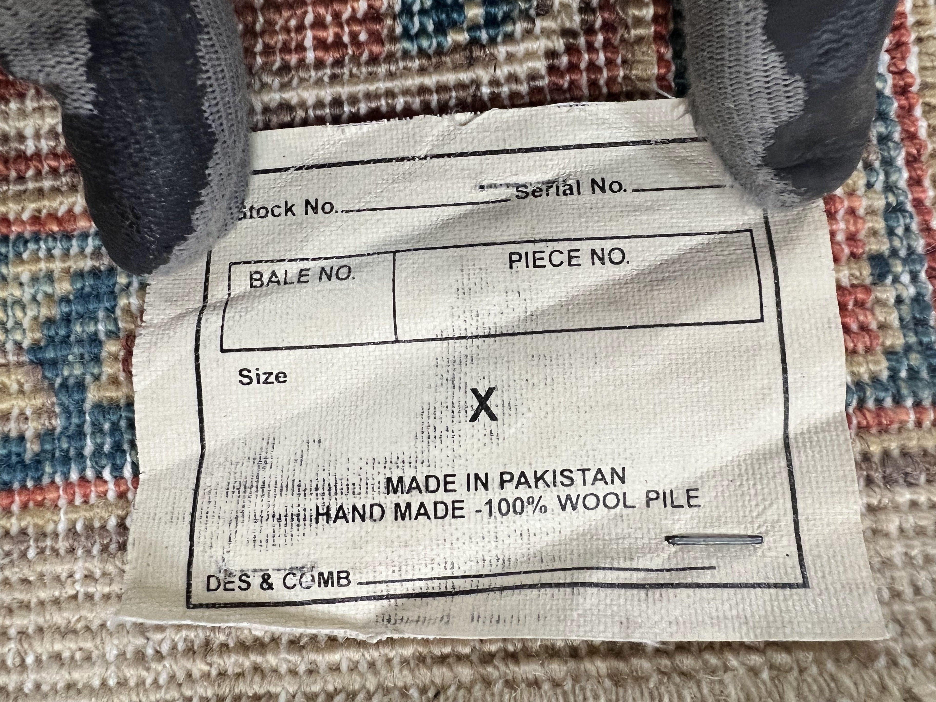 Peshawar Rug 5x7, Wool Hand Knotted Handmade Vintage Carpet, Serapi Design, Pakistani Rug 5 x 7 ft, Medium Sized, Geometric Rug