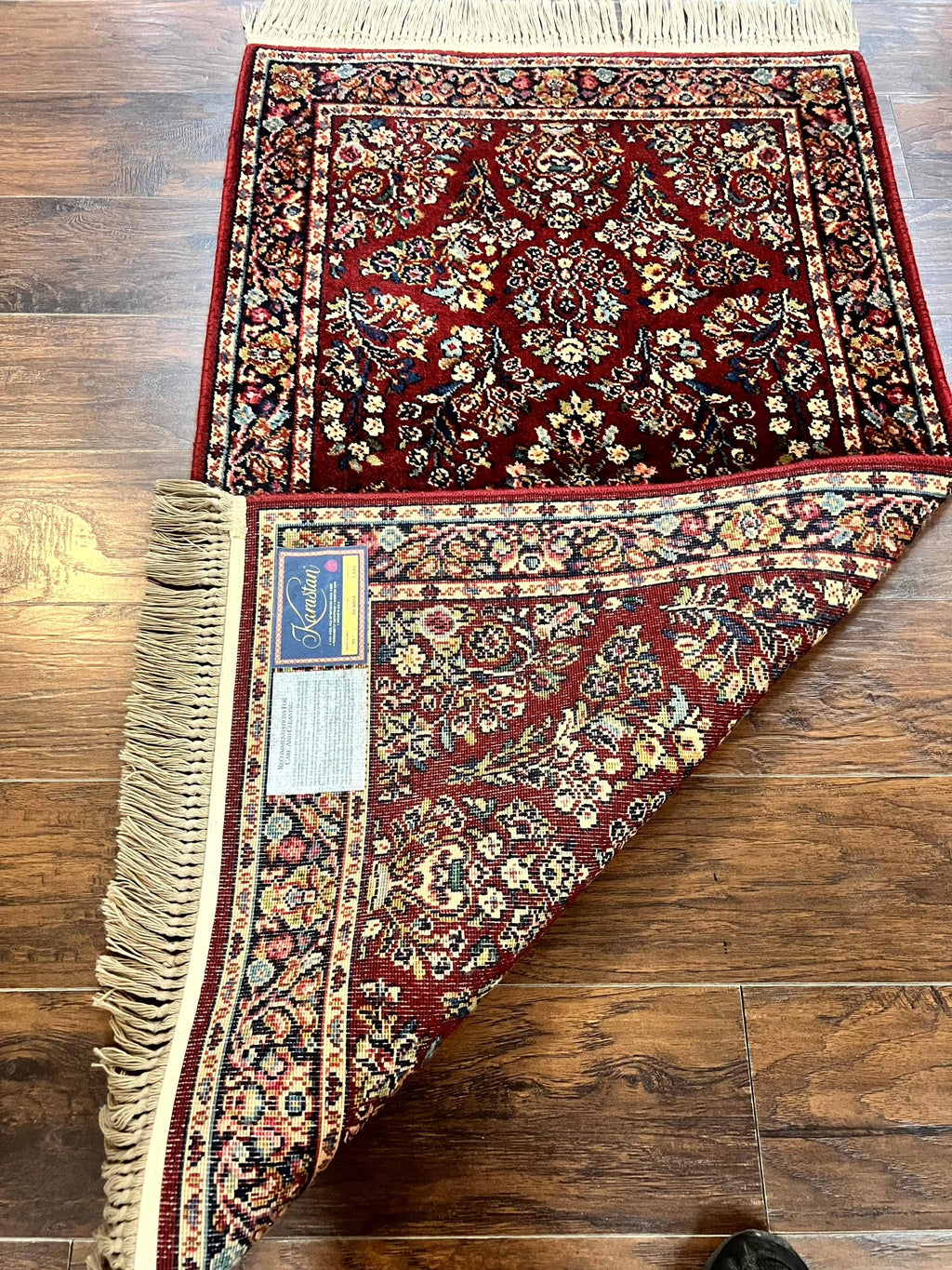 Karastan Rug 3x5 Red Sarouk #785, Small Karastan Wool Pile Rug, Original 700 Series, Discontinued Vintage Karastan Carpet