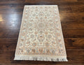 Small Persian Tabriz Rug 2.6 x 3.8, Vintage, Wool and Silk Highlights, Fine 225 KPSI