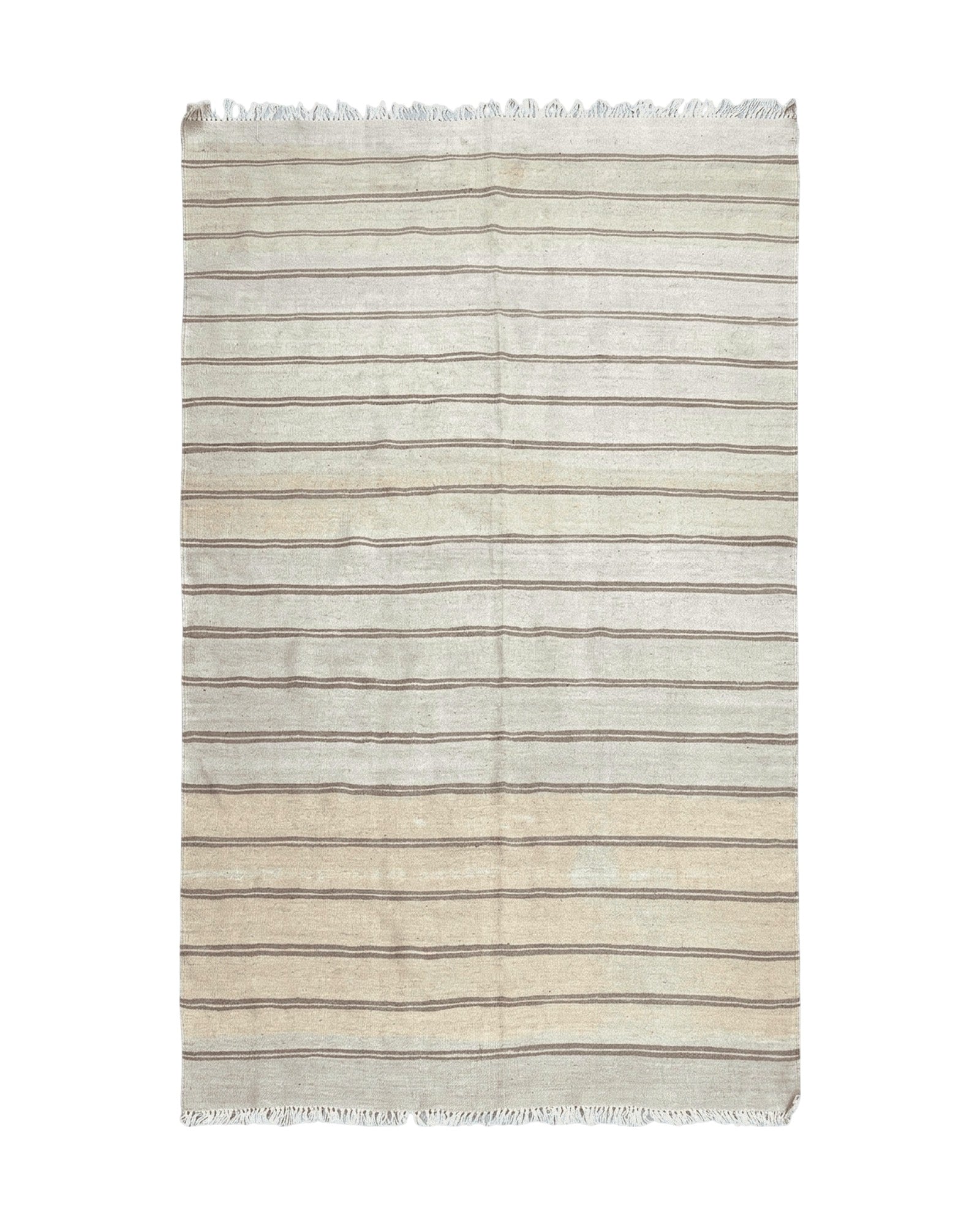 New Turkish Kilim Rug 5x8 Flatweave Carpet, Bohemian Rug, Contemporary Rug, Hand Woven, Wool Area Rug, Gray and Taupe, Striped Pattern