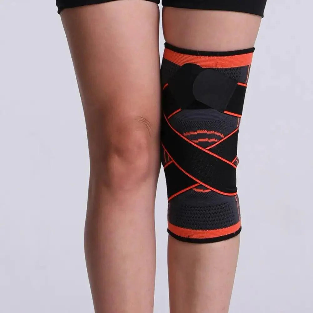 1PC Sport Knee Sleeve Support Men Kneepad Pressurized Elastic Knee Pads Fitness Gear Protector For Sport Improved Circulation Compression Support For Joint Pain