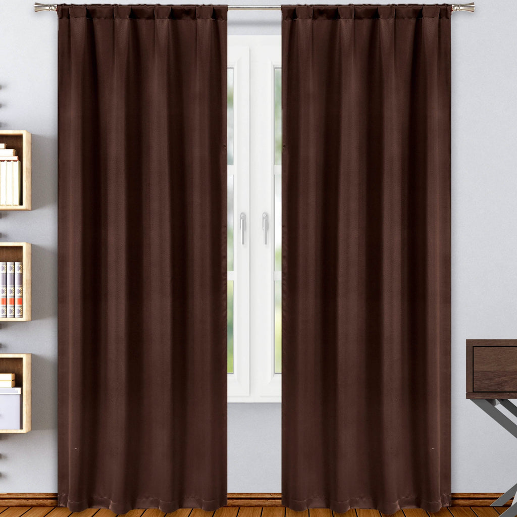 2-Pack: Solid Blackout Pole Top Window Curtain Panel
