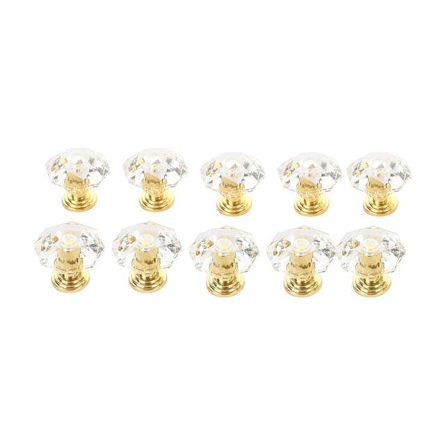 2 pcs Crystal Knobs Cupboard Drawer Pull Handle Door Knob Diamond Shape Cabinet Knob Home Furniture Accessories Dresser Knobs For Kitchen Furniture Kids Room Cabinet Knobs