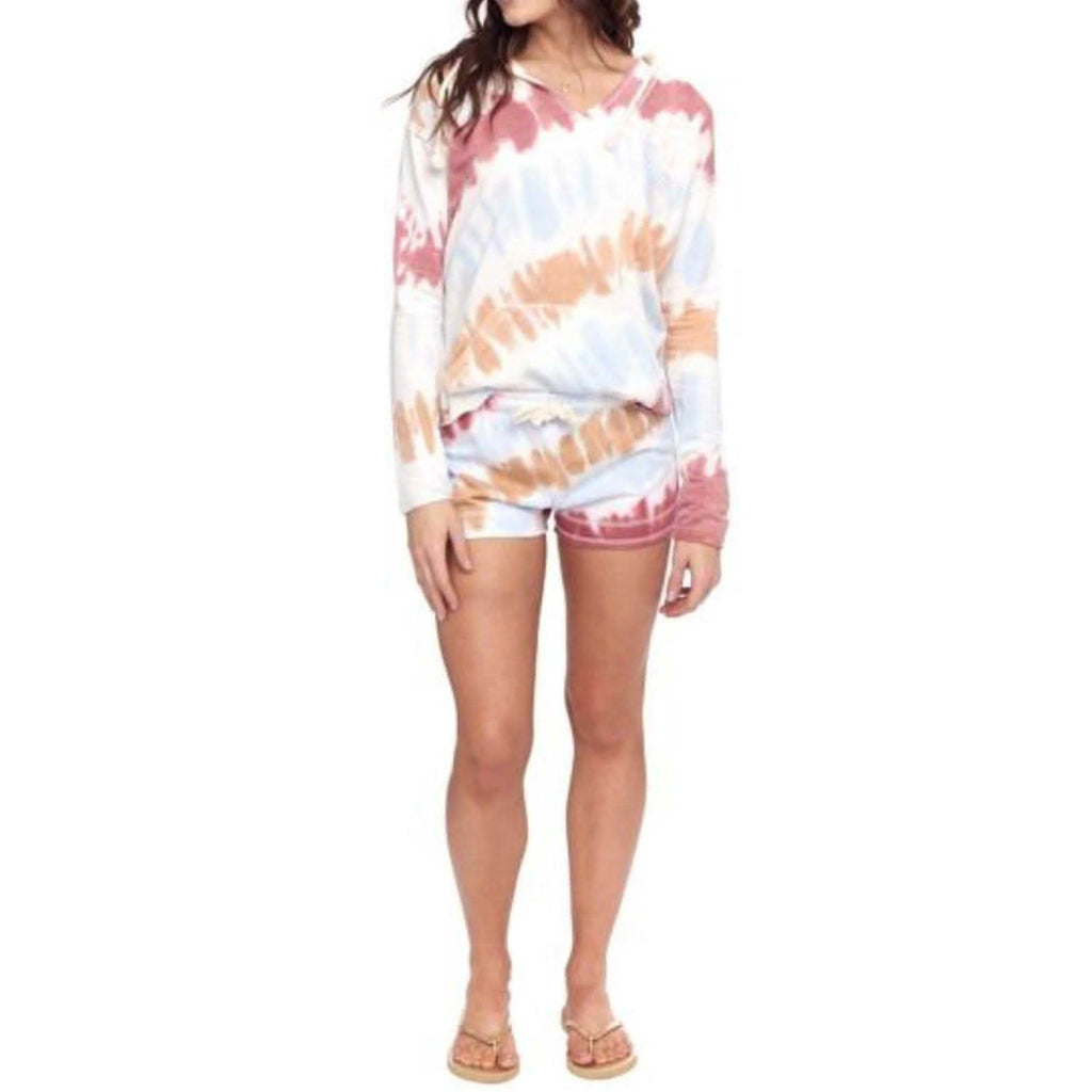 2-Piece: Tie-Dye Hoodie and Shorts Lounge Sets