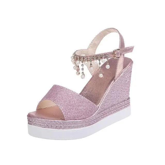 2021 New Women Summer Sandals Studded Detail Luxury Shine Design Casual Womens Shoes