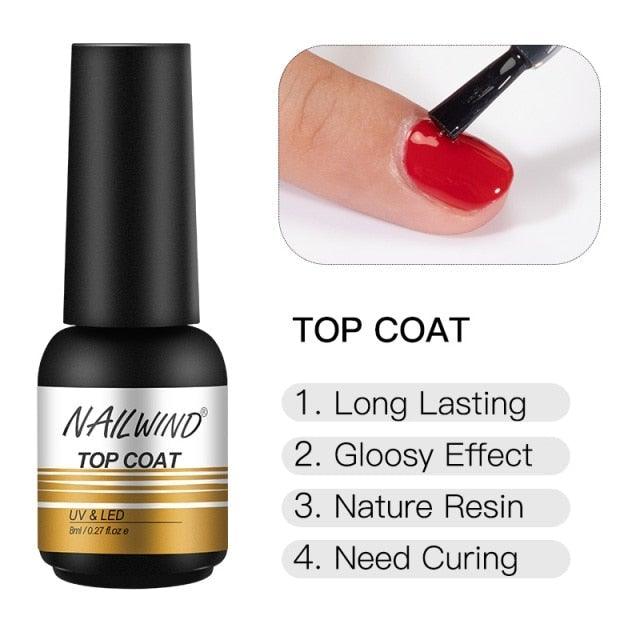 NEW TREND Modern fashion Red Gel Nail Polish For Nails  Permanent UV LED 8ml Matte Glossy High Quality Fashion Design For Women and Ladies