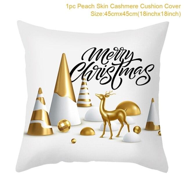 2022 Santa Claus Christmas Pillowcase Decor For Home Christmas Throw Pillow Covers Decorative Snowman Santa Claus Pillow Covers Linen Cushion Cover Couch Pillow Cases Merry Christmas Ornament Xmas Gifts 45x45CM