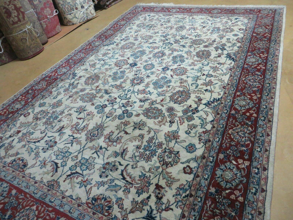6' X 9' Vintage Handmade Fine Chinese Floral Oriental Wool Rug Carpet Beige