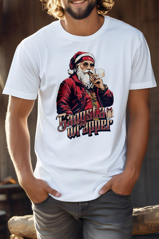 Gangsta Wrapper, Christmas Unisex Graphic Tee T-Shirt