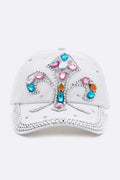 DIVA Crystal Embellished Denim Cap
