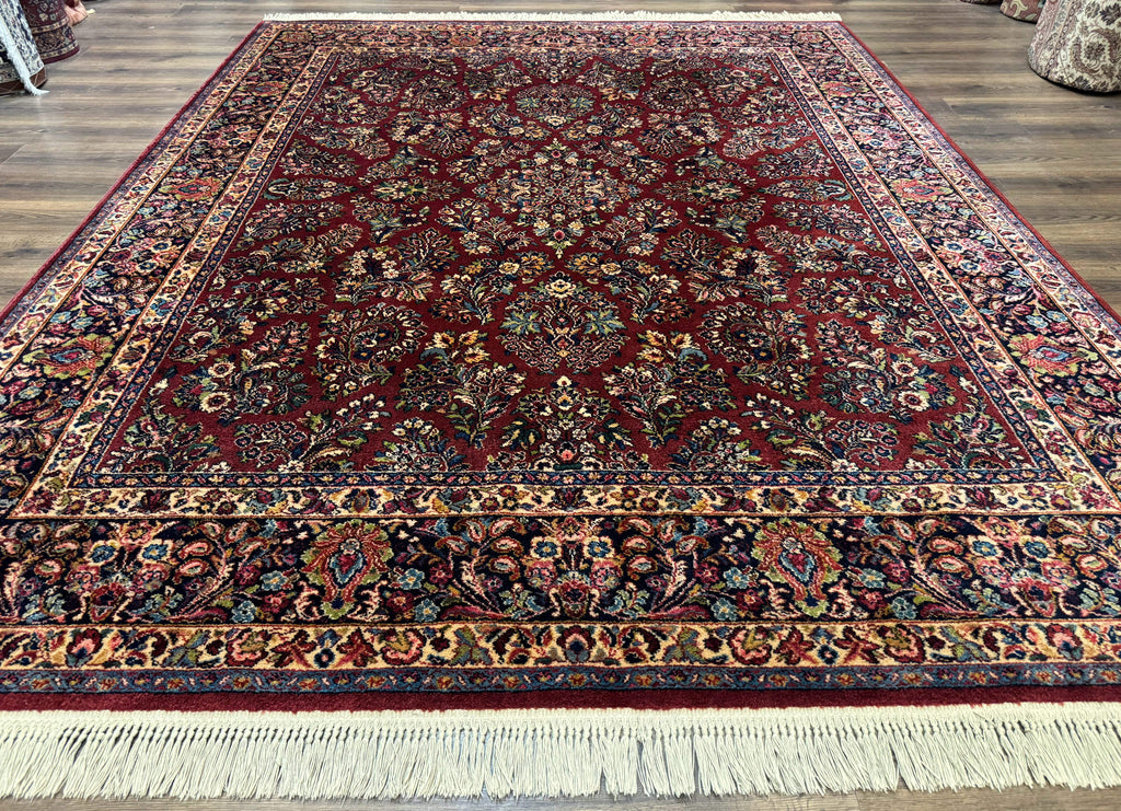 8.8 x 10.6 Karastan Red Sarouk Rug #785, Wool Pile Original 700 Series