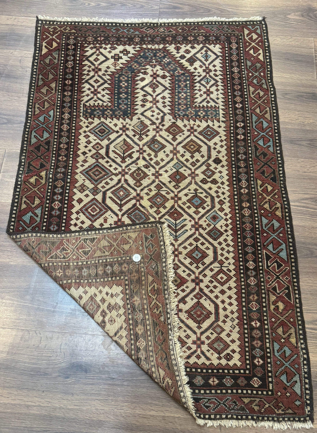 Antique Caucasian Shirvan Rug 3x5, Dagestan Prayer Rug, Collectible, Early 20th Century Rug