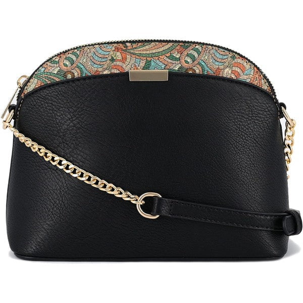 Paisley Accent Small Dome Crossbody Bag