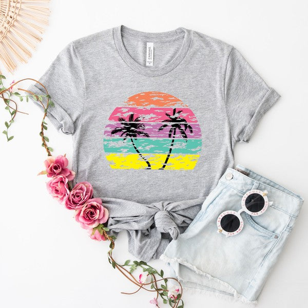 Tropical Sunset Short Sleeve Graphic Tee