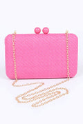 Faux Straw Iconic Box Clutch