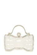 Rhinestone Ribbon Shape Transparent Rigid Bag