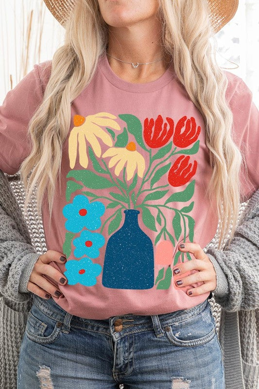 Boho Abstract Floral  Graphic T Shirts