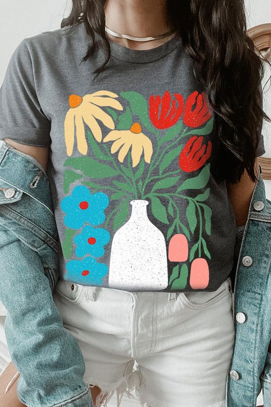 Boho Abstract Floral  Graphic T Shirts