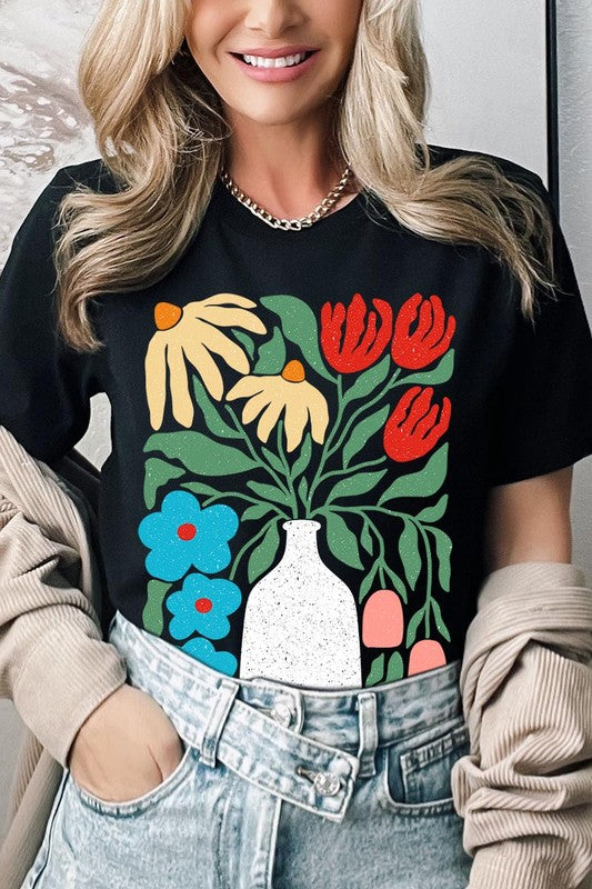 Boho Abstract Floral  Graphic T Shirts