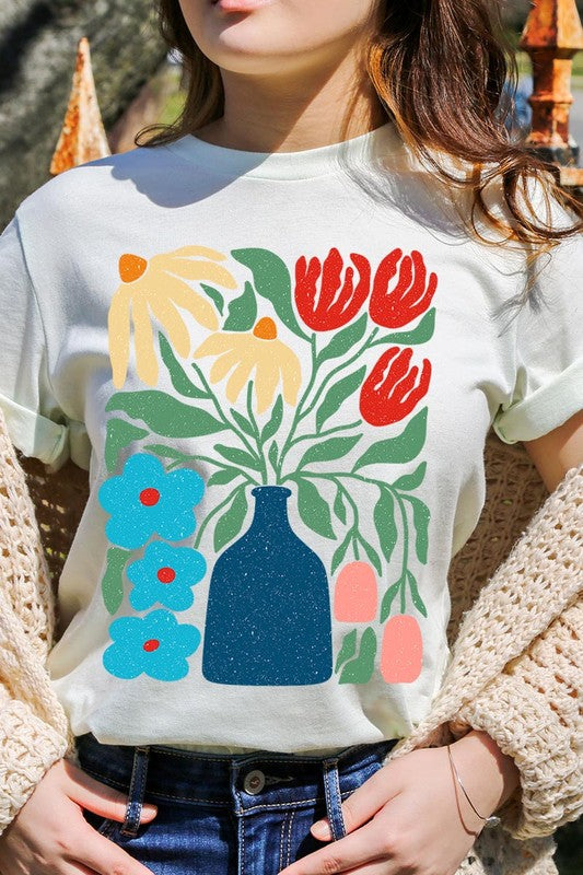 Boho Abstract Floral  Graphic T Shirts