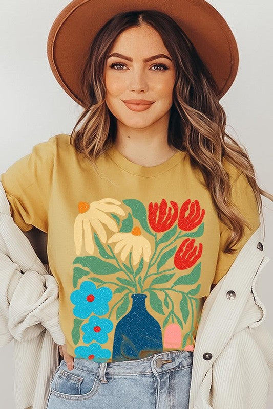 Boho Abstract Floral  Graphic T Shirts