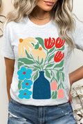 Boho Abstract Floral  Graphic T Shirts