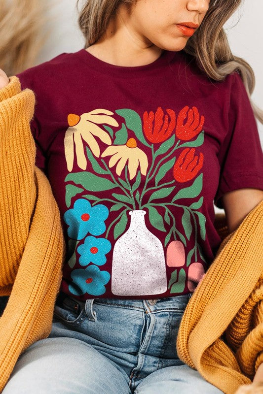 Boho Abstract Floral  Graphic T Shirts