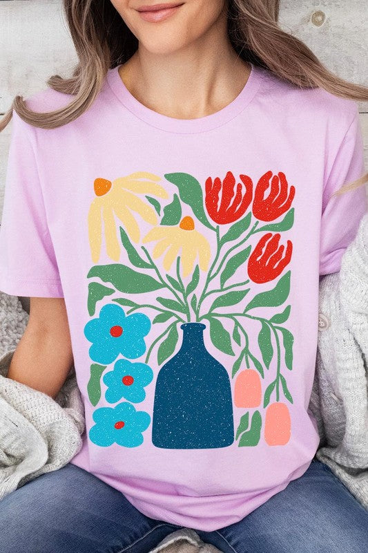 Boho Abstract Floral  Graphic T Shirts