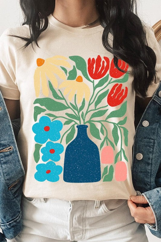 Boho Abstract Floral  Graphic T Shirts
