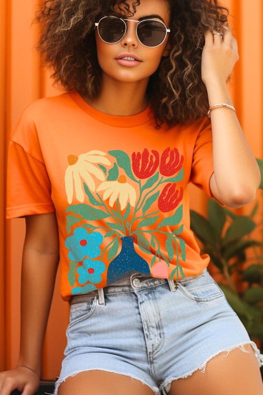 Boho Abstract Floral  Graphic T Shirts