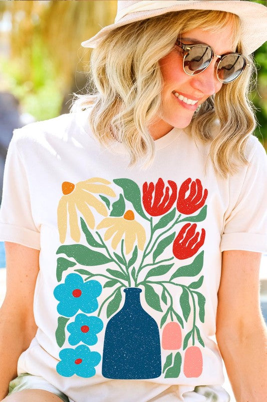 Boho Abstract Floral  Graphic T Shirts