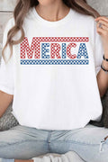 CHECKERED MERICA USA GRAPHIC TEE