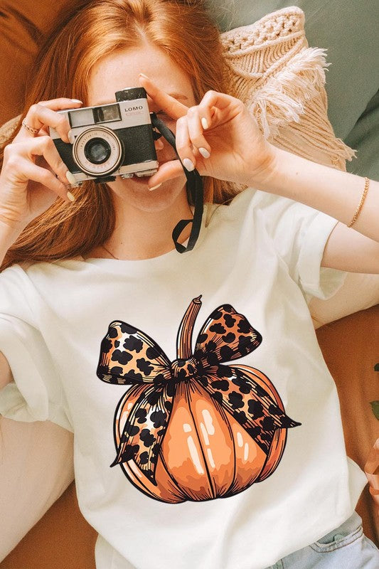 Coquette Bow Pumpkin Graphic T Shirts