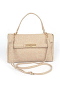Large Top Handle Linen Convertible Bag