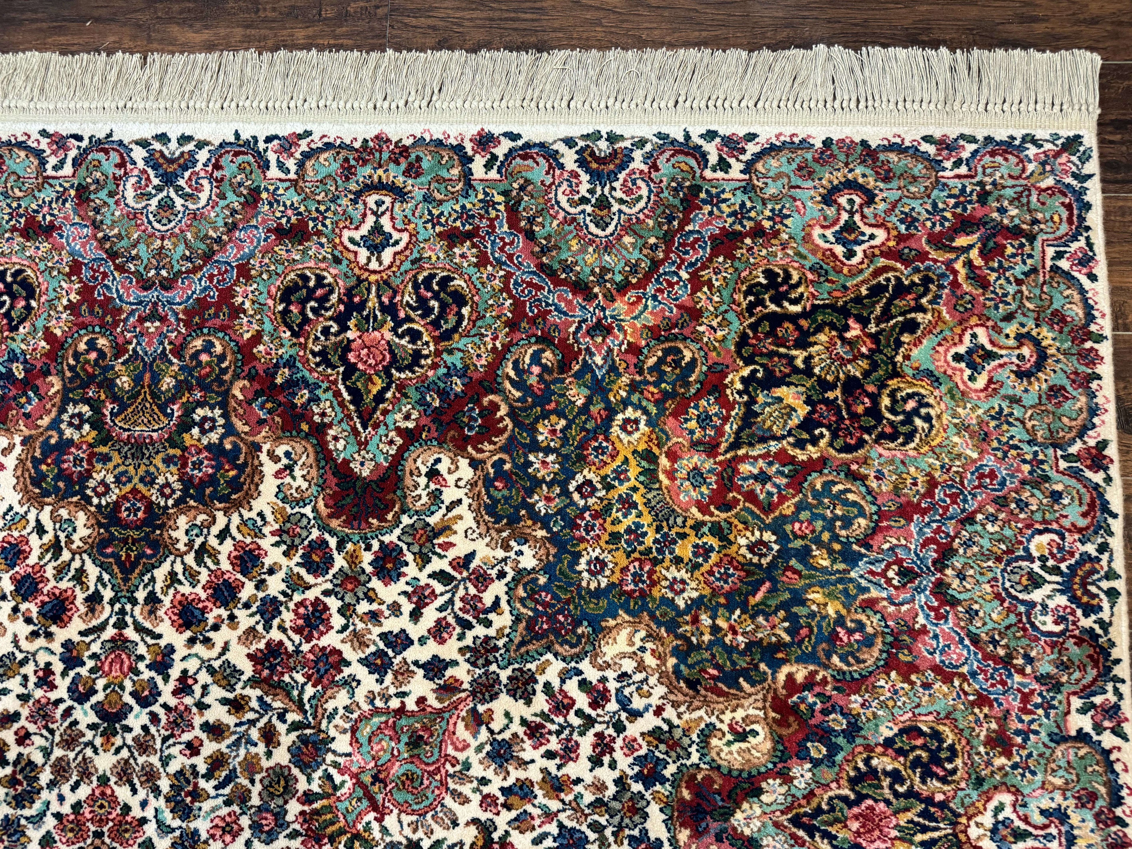 Karastan Rug #742 Floral Kirman 8.8 x 12, Wool Pile, Vintage Original Series, Rare
