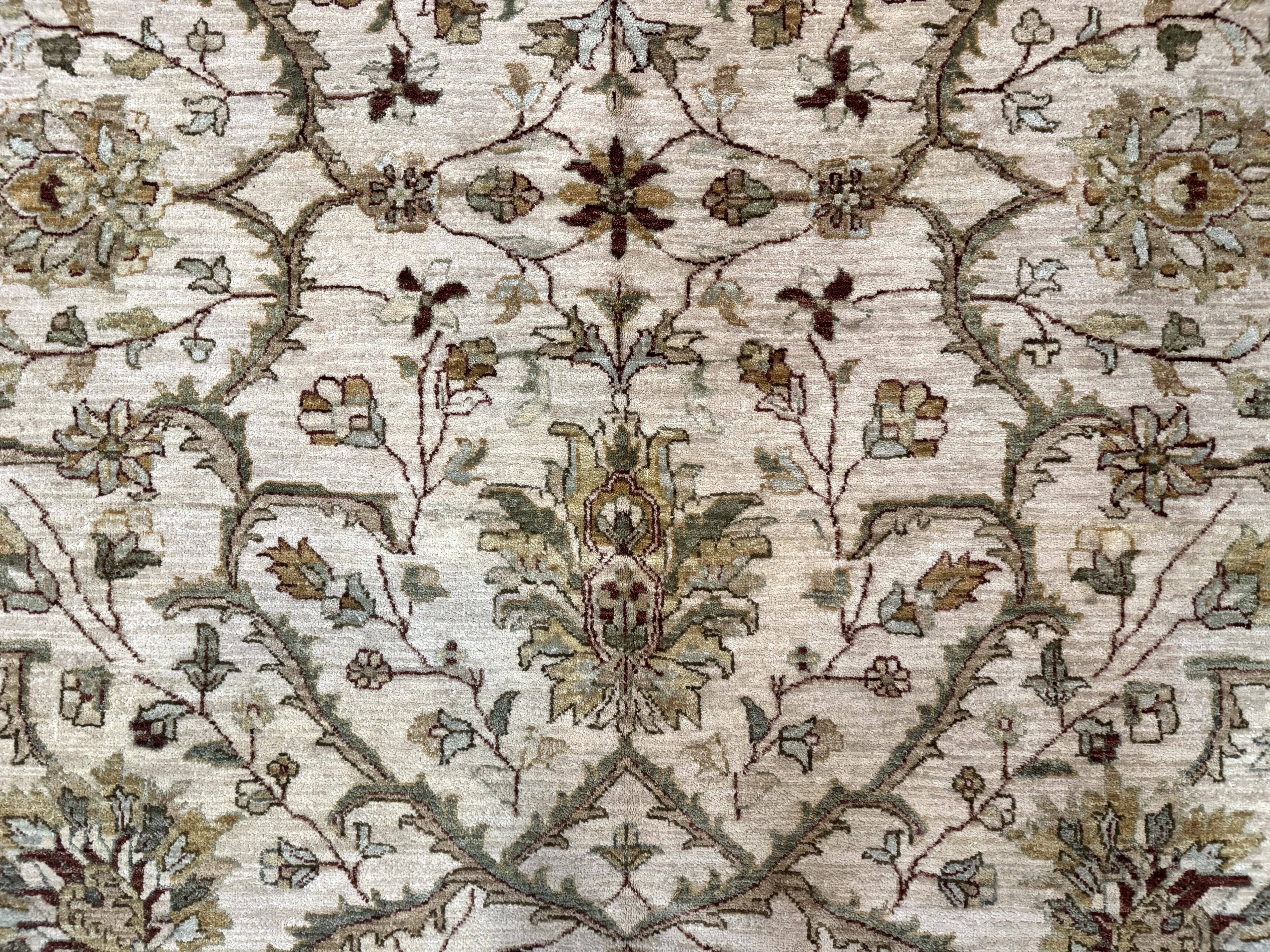 Pakistani Rug 9x12, Floral Allover Peshawar Carpet, Chobi, Beige and Rust Red, Traditional